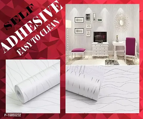 Self Adhesive white wallpaper sticker easy to use for home decoration(500 x 45 cm)-thumb0