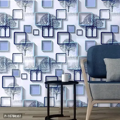 WALLVEAR Blue wallpaper self adhesive sticker for home decoration(300 x 45 cm) Model-21-thumb5
