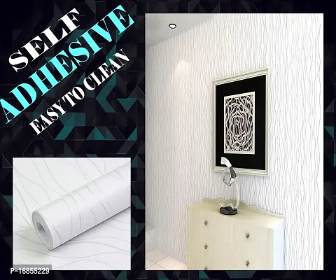 Self Adhesive white wallpaper sticker easy to use for home decoration(500 x 45 cm)-thumb0