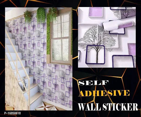 Purple winter tree pattern sticker self adhesive for wall decoration(500 x 45 cm)