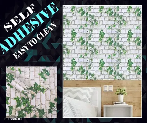 Self adhesive wallpaper sticker brick leaf pattern for wall decoration(300 x 45 cm)