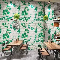 Self adhesive wallpaper sticker brick leaf pattern for wall decoration(300 x 45 cm)-thumb1