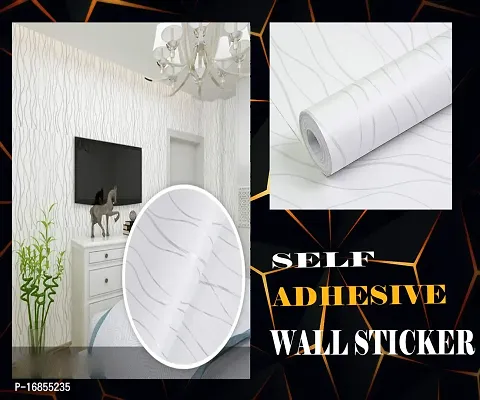 Self Adhesive white wallpaper sticker easy to use for home decoration(500 x 45 cm)-thumb0