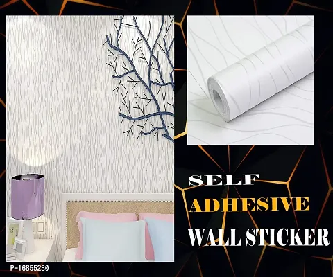 Self Adhesive white wallpaper sticker easy to use for home decoration(500 x 45 cm)-thumb0