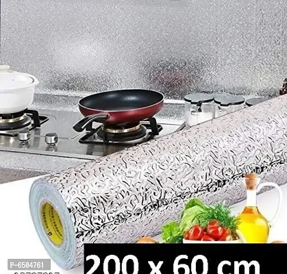 Designer Oil Proof Self-Adhesive Anti-Mold and Heat Resistant Backsplash Aluminum Foil Stickers/Wallpaper-thumb0