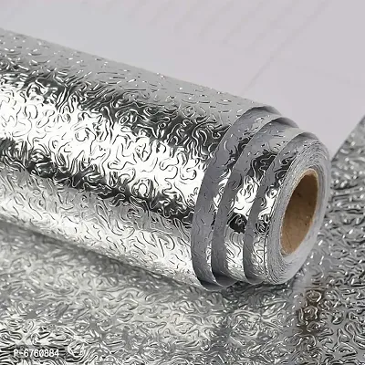 Silver Curly wallpaper sticker for funiture decoration 200x60  cm