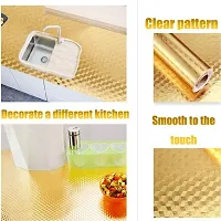 Golden self adhensive wallpaper sticker for furniture decoration(200x60cm)(13 sq ft)-thumb3