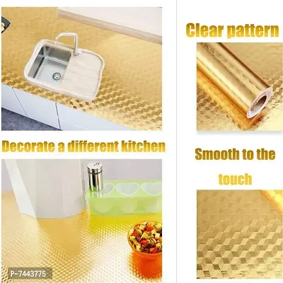 Golden self adhensive wallpaper sticker for furniture decoration(200x60cm)(13 sq ft)-thumb4