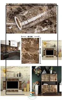 Brown Marble Self Adhensive Wallpaper sticker for decorati(13 sq ft)-thumb4