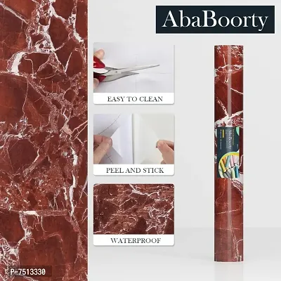 Red Marble wallpaper sticker self adhensive wallpaper waterproof decoration(200x60cm)(13 sq ft)-thumb2