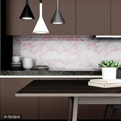 Pink marble design wallpaper sticker self adhensive waterproof for furniture decorati(13 sq ft)-thumb2