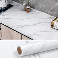 White marble wallpaper sticker self adhensive wallpaper sticker waterproof(200x60 cm)(13 sq ft)-thumb2