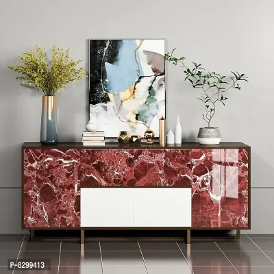 Red marble wallpaper sticker for furniture decoration(200x60 cm)-thumb3