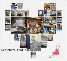 Kitchen Backsplash Wallpaper Peel and Stick Aluminum Foil Contact Paper Self Adhesive Oil-Proof Heat Resistant Wall Sticker for Countertop Drawer Liner Shelf Liner-thumb1