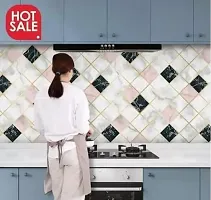 Kitchen Backsplash Wallpaper Peel and Stick Aluminum Foil Contact Paper Self Adhesive Oil-Proof Heat Resistant Wall Sticker for Countertop Drawer Liner Shelf Liner-thumb2