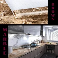 Kitchen Backsplash Wallpaper Peel and Stick Aluminum Foil Contact Paper Self Adhesive Oil-Proof Heat Resistant Wall Sticker for Countertop Drawer Liner Shelf Liner Pack Of:2-thumb2