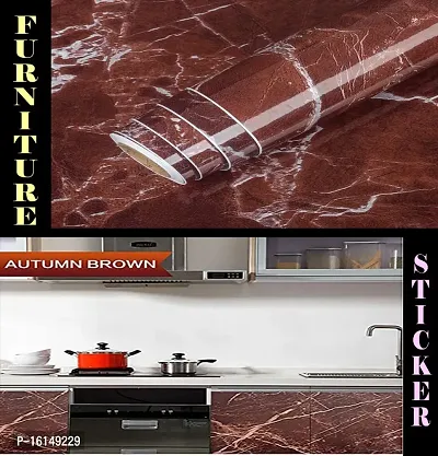 Kitchen cabinets Marble Wallpaper Oil Proof Waterproof Floor Tiles Stickers Waterproof Wall Paper for Home and Kitchen Decor Pack of :2-thumb0