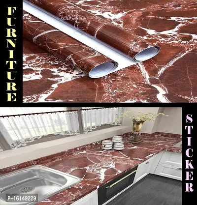 Kitchen cabinets Marble Wallpaper Oil Proof Waterproof Floor Tiles Stickers Waterproof Wall Paper for Home and Kitchen Decor Pack of :2-thumb3