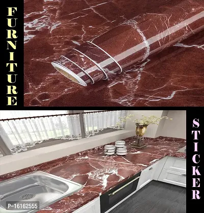 Kitchen cabinets Marble Wallpaper Oil Proof Waterproof Floor Tiles Stickers Waterproof Wall Paper for Home and Kitchen Decor Pack Of :2-thumb2