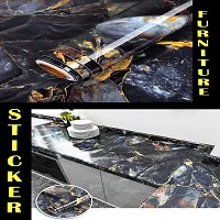 Kitchen Backsplash Wallpaper Peel and Stick Aluminum Foil Contact Paper Self Adhesive Oil-Proof Heat Resistant Wall Sticker for Countertop Drawer Liner Shelf Liner Pack Of :2-thumb2