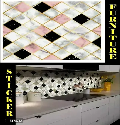 Kitchen Backsplash Wallpaper Peel and Stick Aluminum Foil Contact Paper Self Adhesive Oil-Proof Heat Resistant Wall Sticker for Countertop Drawer Liner Shelf Liner POF:2-thumb0