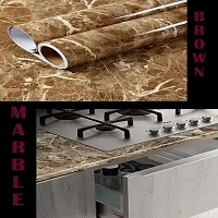 Kitchen Backsplash Wallpaper Peel and Stick Aluminum Foil Contact Paper Self Adhesive Oil-Proof Heat Resistant Wall Sticker for Countertop Drawer Liner Shelf Liner Pack Of :2-thumb3