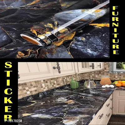 Kitchen Backsplash Wallpaper Peel and Stick Aluminum Foil Contact Paper Self Adhesive Oil-Proof Heat Resistant Wall Sticker for Countertop Drawer Liner Shelf Liner Pack Of :2-thumb3