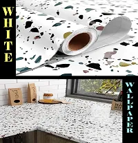 Kitchen Backsplash Wallpaper Peel and Stick Aluminum Foil Contact Paper Self Adhesive Oil-Proof Heat Resistant Wall Sticker for Countertop Drawer Liner Shelf Liner Pack Of :2-thumb3