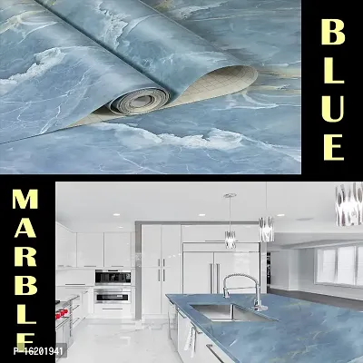 Kitchen cabinets Marble Wallpaper Oil Proof Waterproof Floor Tiles Stickers Waterproof Wall Paper for Home and Kitchen Decor Pack Of:2-thumb0