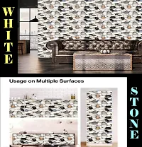 Kitchen cabinets Marble Wallpaper Oil Proof Waterproof Floor Tiles Stickers Waterproof Wall Paper for Home and Kitchen Decor Pack Of:2-thumb2