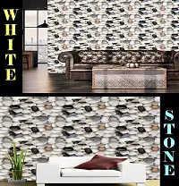 Kitchen cabinets Marble Wallpaper Oil Proof Waterproof Floor Tiles Stickers Waterproof Wall Paper for Home and Kitchen Decor Pack Of:2-thumb1