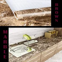 Kitchen cabinets Marble Wallpaper Oil Proof Waterproof Floor Tiles Stickers Waterproof Wall Paper for Home and Kitchen Decor Pack Of:2-thumb1