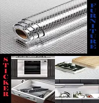 Kitchen Backsplash Wallpaper Peel and Stick Aluminum Foil Contact Paper Self Adhesive Oil-Proof Heat Resistant Wall Sticker for Countertop Drawer Liner Shelf Liner POF:2-thumb1