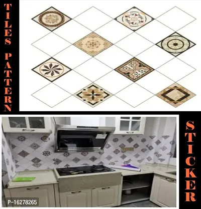 Kitchen cabinets Marble Wallpaper Oil Proof Waterproof Floor Tiles Stickers Waterproof Wall Paper for Home and Kitchen Decor POF:2-thumb0