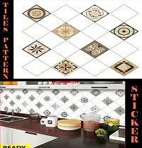 Kitchen cabinets Marble Wallpaper Oil Proof Waterproof Floor Tiles Stickers Waterproof Wall Paper for Home and Kitchen Decor POF:2-thumb3