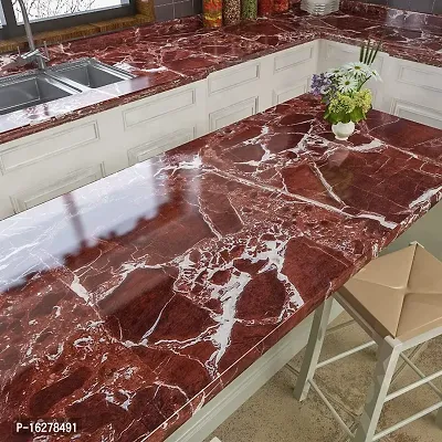 Kitchen cabinets Marble Wallpaper Oil Proof Waterproof Floor Tiles Stickers Waterproof Wall Paper for Home and Kitchen Decor POF:2-thumb2