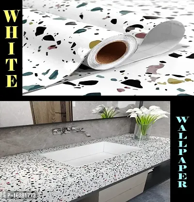 Kitchen cabinets Marble Wallpaper Oil Proof Waterproof Floor Tiles Stickers Waterproof Wall Paper for Home and Kitchen Decor POF:2-thumb0
