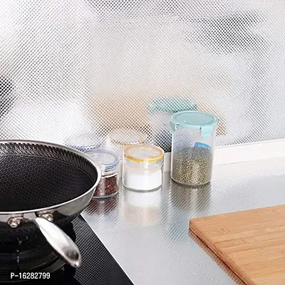 Kitchen Backsplash Wallpaper Peel and Stick Aluminum Foil Contact Paper Self Adhesive Oil-Proof Heat Resistant Wall Sticker for Countertop Drawer Liner Shelf Liner POF:2-thumb2