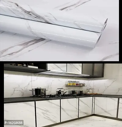 Kitchen Backsplash Wallpaper Peel and Stick Aluminum Foil Contact Paper Self Adhesive Oil-Proof Heat Resistant Wall Sticker for Countertop Drawer Liner Shelf Liner Pack Of :2-thumb3