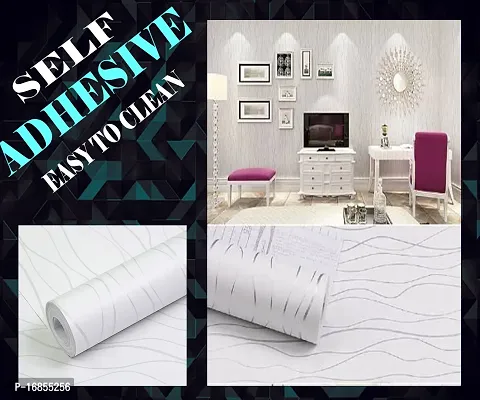 Self Adhesive white wallpaper sticker easy to use for home decoration(500 x 45 cm)-thumb0