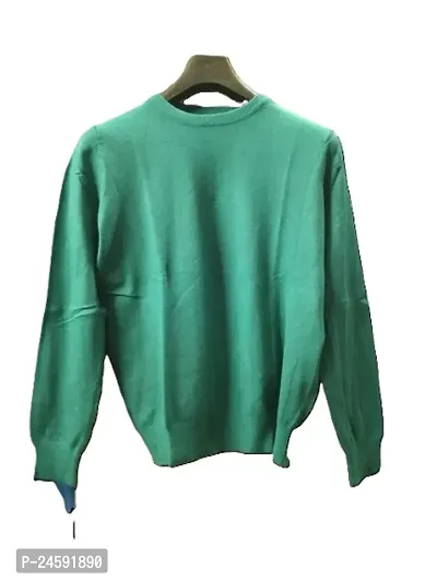 Trendy Solid Cotton Blend Pullover Sweatshirt for Women-thumb0