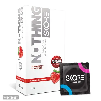 Skore Nothing Thinnest Pleasure Condoms | Flavored Chocolate  Strawberry | With Disposal Pouches| Pack of 2 | 10's each-thumb3