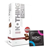 Skore Nothing Thinnest Pleasure Condoms | Flavored Chocolate  Strawberry | With Disposal Pouches| Pack of 2 | 10's each-thumb1