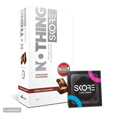 Skore Nothing Thinnest Pleasure Condoms | Flavored Chocolate  Strawberry | With Disposal Pouches| Pack of 2 | 10's each-thumb2