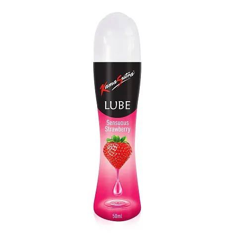 KAMA SUTRA Lube Strawberry Personal Lubricant for Men  Women - 50 ml | Water based lube | Compatible with condoms | Easy to wash off | Convenient for use