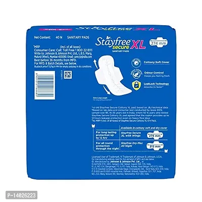 STAYFREE Secure XL Wings Sanitary Pad  (Pack of 40N)-thumb4