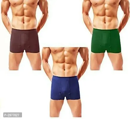 Multicoloured Cotton Solid Trunk For Men's - Pack Of 3-thumb0