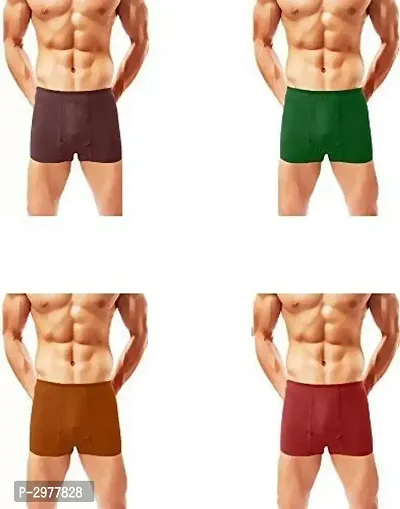 Multicoloured Cotton Solid Trunk For Men's - Pack Of 4-thumb0