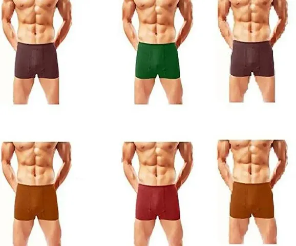 Pack Of 6 Men's Multicoloured Cotton Solid Trunk