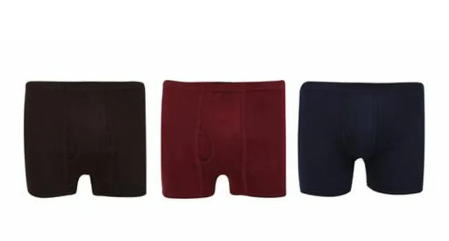 Men's Solid Cotton Trunks Pack Of 3